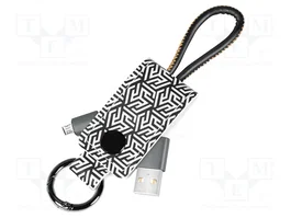 LOGILINK Câble USB 2.0 USB A vers USB B micro 0,22m noir avec porte-clés
