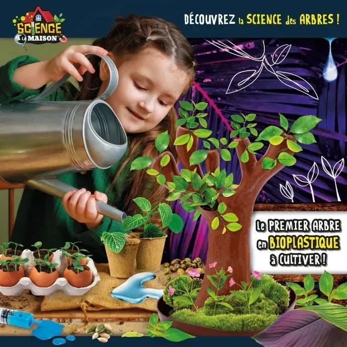 Lisciani Giochi - Génius Science jeu scientifique La Botanique - Kit d'expériences avec arbre en bio-plastique, terreau et graines