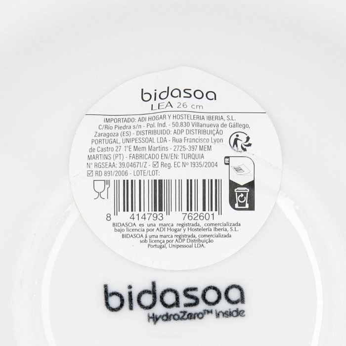 Bidasoa Plat à Pasta/Risotto Lea Hydrozero en Porcelaine Blanche, 26 cm