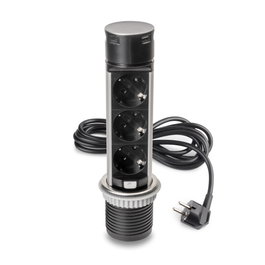 Emuca Multiconnecteur Vertikal Push 60 avec 3 prises Schuko et USB