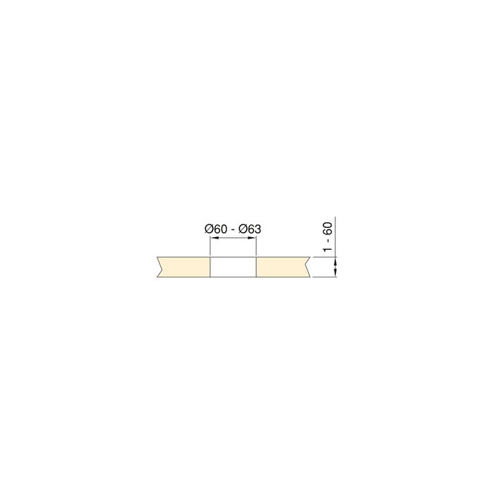 Emuca Multiconnecteur Vertikal Push 60 avec 3 prises Schuko et USB