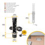 Emuca Multiconnecteur Vertikal Push 60 avec 3 prises Schuko et USB
