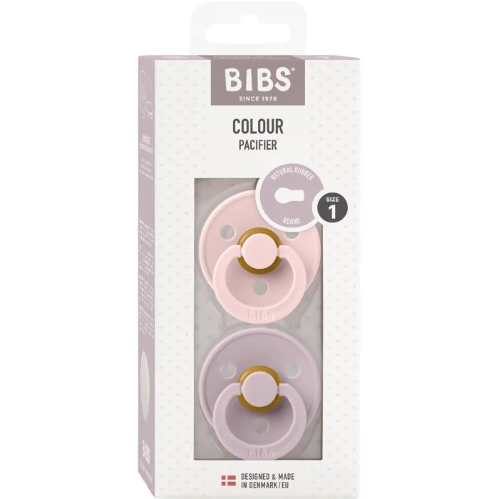 BIBS Sucette Colour Blossom Dusty Lilac, Embout rond, Pack de 2 BIBS Sucette Colour Blossom Dusty Lilac, Embout rond, Pack de 2