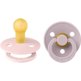 BIBS Sucette Colour Blossom Dusty Lilac, Embout rond, Pack de 2