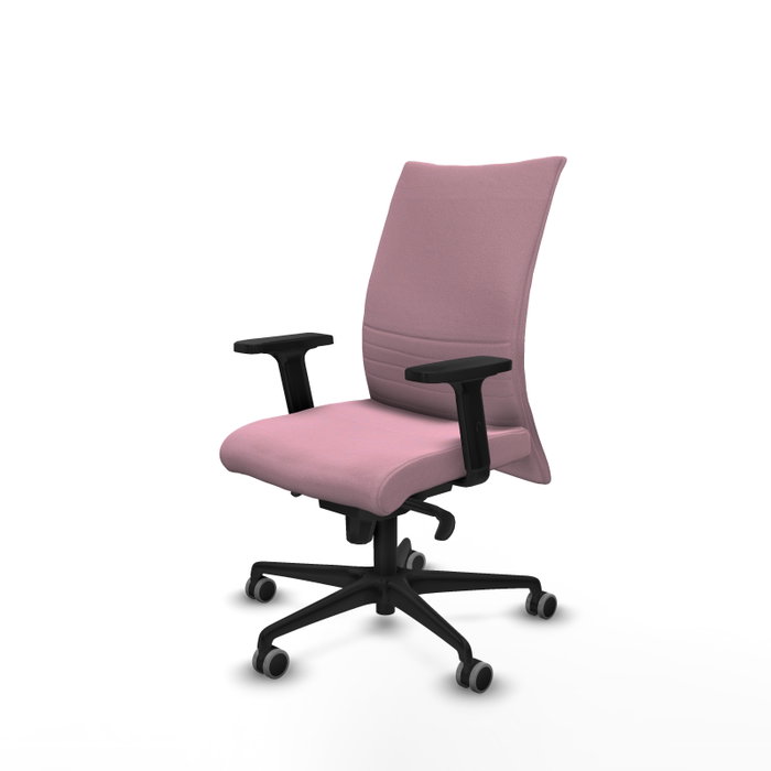 Piqueras Y Crespo Chaise de bureau Albacete Rose avec mécanisme Synchro et accoudoirs 2D