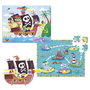 Goula Puzzle XXL Thème Pirates - 48 Pièces Extra-Larges avec Illustrations et Carte au Trésor - À partir de 3 ans
