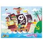 Goula Puzzle XXL Thème Pirates - 48 Pièces Extra-Larges avec Illustrations et Carte au Trésor - À partir de 3 ans