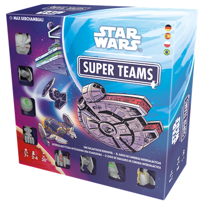 Asmodee Jeu de société Star Wars Super Teams - Course stratégique et sabotage avec figurines 3D X-Wing, Millennium Falcon Asmodee Jeu de société Star Wars Super Teams - Course stratégique et sabotage avec figurines 3D X-Wing, Millennium Falcon