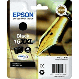 Epson C13T16814012 Cartouche d'encre noire XXL 16XXL pour imprimantes Epson