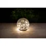 Galix Sphère Solaire Décorative à Effet Verre Brisé - 25 LED Blanches, Ø 15 cm - Luminaire d'Extérieur Écologique pour Jardin et Terrasse