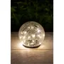 Galix Sphère Solaire Décorative à Effet Verre Brisé - 25 LED Blanches, Ø 15 cm - Luminaire d'Extérieur Écologique pour Jardin et Terrasse