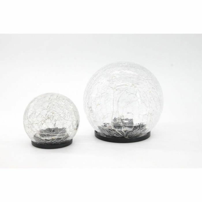 Galix Sphère solaire effet verre brisé Ø 15cm - 25 LED blanches Galix Sphère solaire effet verre brisé Ø 15cm - 25 LED blanches