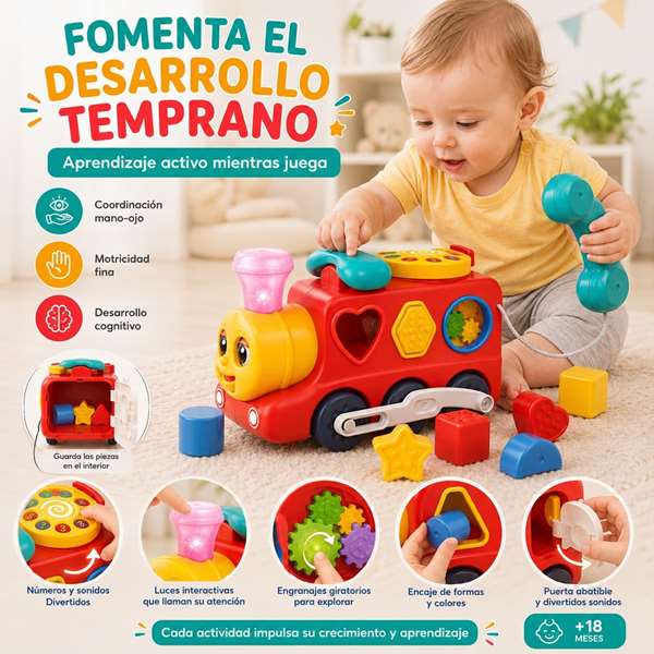 Hola Tren teléfono actividades infantiles 3 en 1 avec sons et lumières