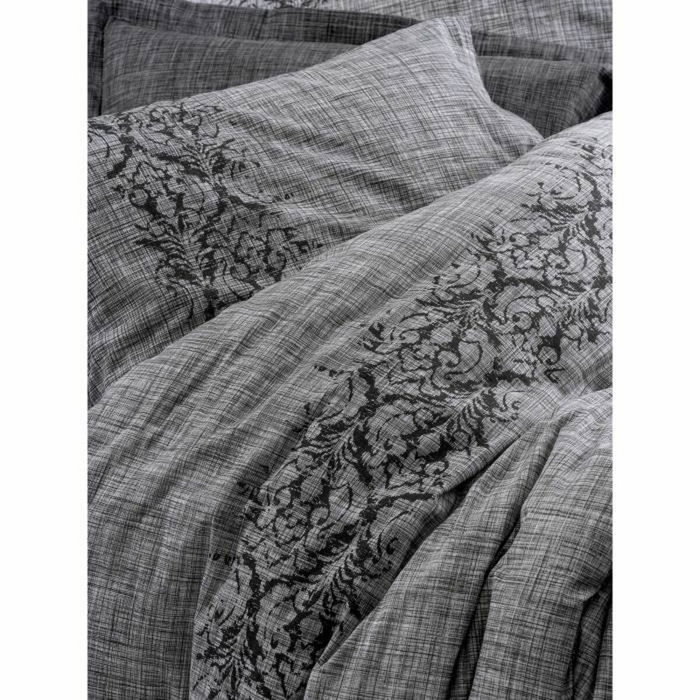 BigBuy Home Parure de couette Gris Rayures 220 x 240 cm BigBuy Home Parure de couette Gris Rayures 220 x 240 cm