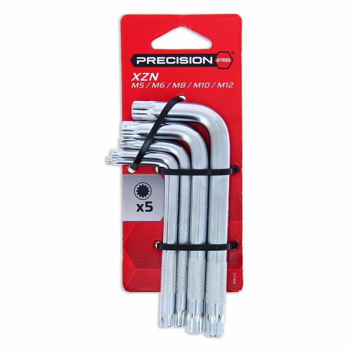 Precision Steel Jeu de 5 clés coudées XZN 12 Pans mâles 5-6-8-10-12 mm Precision Steel Jeu de 5 clés coudées XZN 12 Pans mâles 5-6-8-10-12 mm