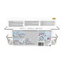 3M Panier de douche nickel satiné, 32,5x9,5x10 cm, charge max 3 kg, 1 panier + 4 bandes adhésives