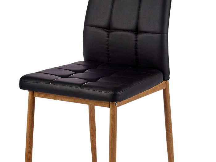 GIFTDECOR Silla Decorative Noire Pieds Bois – PU et Fer – 10 x 18 x 43 cm (Set de 4) GIFTDECOR Silla Decorative Noire Pieds Bois – PU et Fer – 10 x 18 x 43 cm (Set de 4)