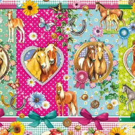 Schmidt Spiele Puzzle 200 Pièces 'Des Chevaux Heureux' - Paysage Équestre Détaillé - Jeu de Société à Partir de 8 Ans