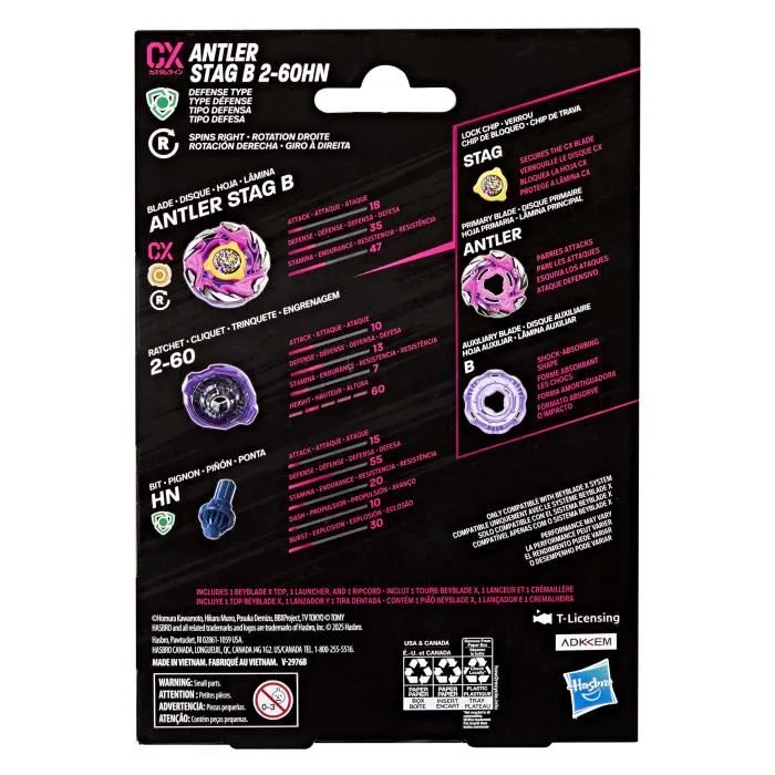 Beyblade X Starter Pack Antler Stag B-2-60HN CX - Toupie Takara Tomy Type Défense pour Compétition - Dès 8 ans Beyblade X Starter Pack Antler Stag B-2-60HN CX - Toupie Takara Tomy Type Défense pour Compétition - Dès 8 ans