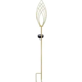 Garden ID Lanterne Solaire Décorative - Réf. Épi Doré - Ø11 x H81 cm - Autonomie 6-8h - Avec Bouton On/Off et Pile AAA Rechargeable