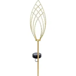 Garden ID Lanterne Solaire Décorative - Réf. Épi Doré - Ø11 x H81 cm - Autonomie 6-8h - Avec Bouton On/Off et Pile AAA Rechargeable