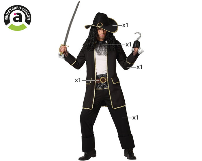 Disfraz Pirata Hombre Adulto Barbanegra Taille M-L Disfraz Pirata Hombre Adulto Barbanegra Taille M-L