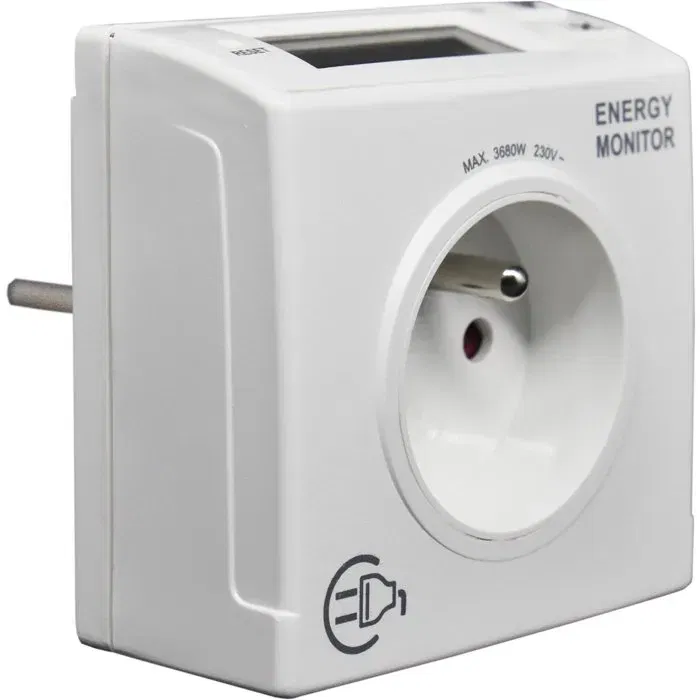 GAO - Contrôleur de consommation d'énergie - Wattmètre intelligent - Mesure puissance W/kWh/durée - Détection à partir de 4W - Disjoncteur intégré - 16A 3680W GAO - Contrôleur de consommation d'énergie - Wattmètre intelligent - Mesure puissance W/kWh/durée - Détection à partir de 4W - Disjoncteur intégré - 16A 3680W