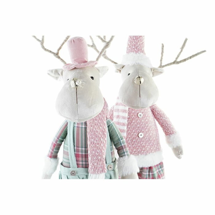Décorations de Noël DKD Home Decor Renne Polyester (20 x 17 x 60 cm) (2 Unités)
