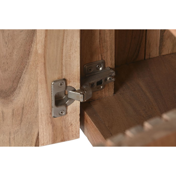DKD Home Decor Meuble de télévision Marron Noir Naturel Marbre Acacia 145 x 45 x 60 cm