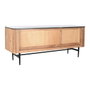 DKD Home Decor Meuble de télévision Marron Noir Naturel Marbre Acacia 145 x 45 x 60 cm