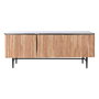 DKD Home Decor Meuble de télévision Marron Noir Naturel Marbre Acacia 145 x 45 x 60 cm