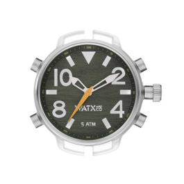 Watxandco RWA3710 montre unisexe transparente avec cadran vert
