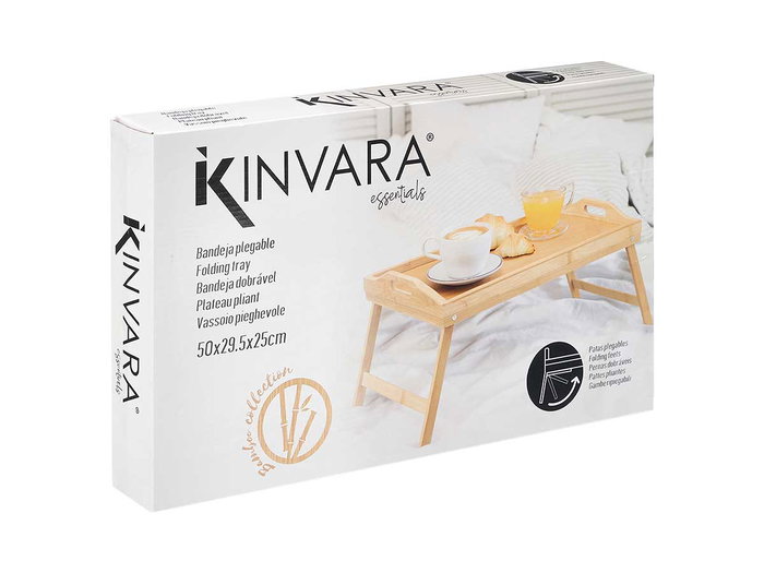 KINVARA Table Plateau Pliable en Bambou Marron KINVARA Table Plateau Pliable en Bambou Marron
