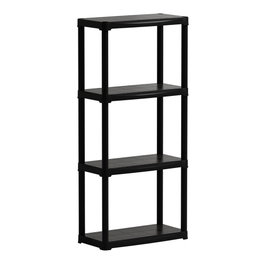 Art Plast Étagère ligne Tempo avec 4 étagères en polypropylène noir, 60 x 30 x 133 cm