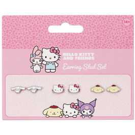 The Carat Shop Set de boucles d'oreilles Sanrio Hello Kitty, Cinnamoroll et Pompompurin