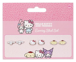 The Carat Shop Set de boucles d'oreilles Sanrio Hello Kitty, Cinnamoroll et Pompompurin