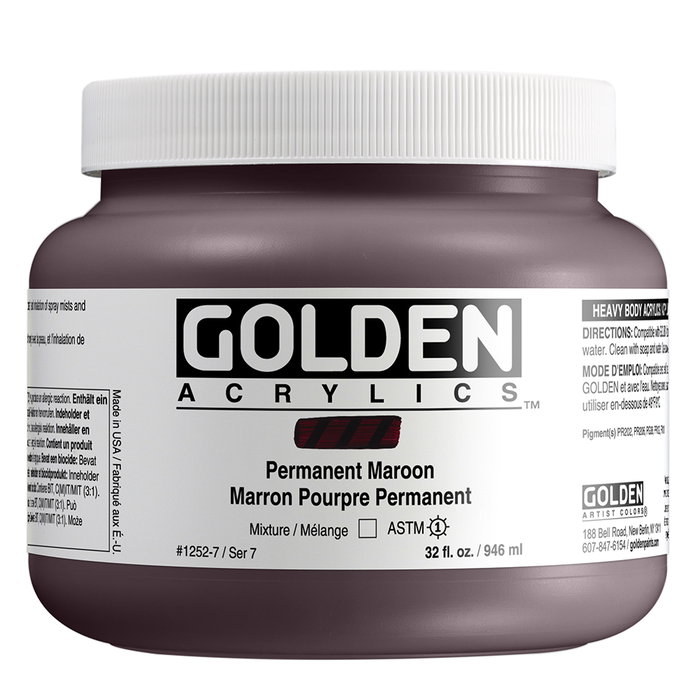 Golden Peinture Acrylique Heavy Body Granate Permanente 946 ml Golden Peinture Acrylique Heavy Body Granate Permanente 946 ml