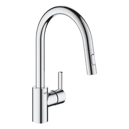 GROHE 31486001 - Mitigeur de cuisine évier haut Feel, douchette extractible 2 jets (jet laminaire/pluie), rotation 360°, bec en U pivotant, limiteur de débit