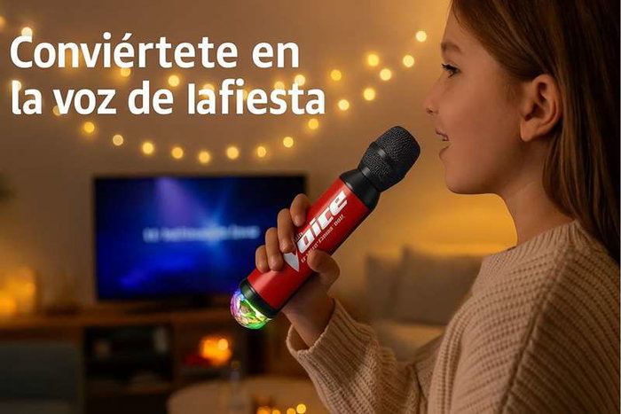 iDance Microphone sans fil avec lumières et fonction karaoke La Voix - Micro USB avec batterie Li-ion