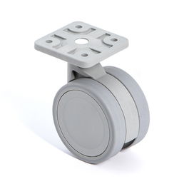 STAMPMATIC Roue Pivotante Vega Ø60 Caoutchouc Gris Avec Plaque Sans Frein Stampmatic