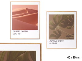 GIFTDECOR Cadre décoratif Feuille de désert avec moulure en hêtre - Lot de 2