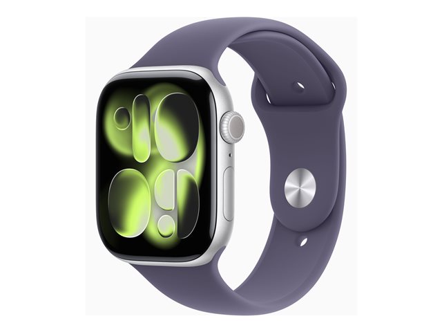 Apple Apple Watch Series 11 GPS 46 mm Aluminium Argenté 64 GB - Montre Connectée avec Bracelet Sport Bleu Violet