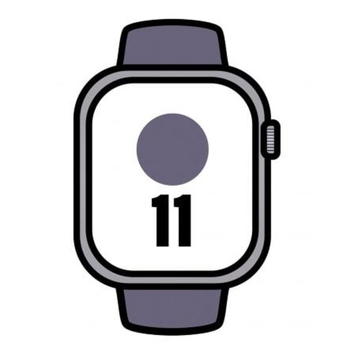 Apple Watch Series 11 GPS 46mm Argenté avec Bracelet Sport Brume Lilas