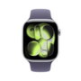 Apple Watch Series 11 GPS 46mm Argenté avec Bracelet Sport Brume Lilas