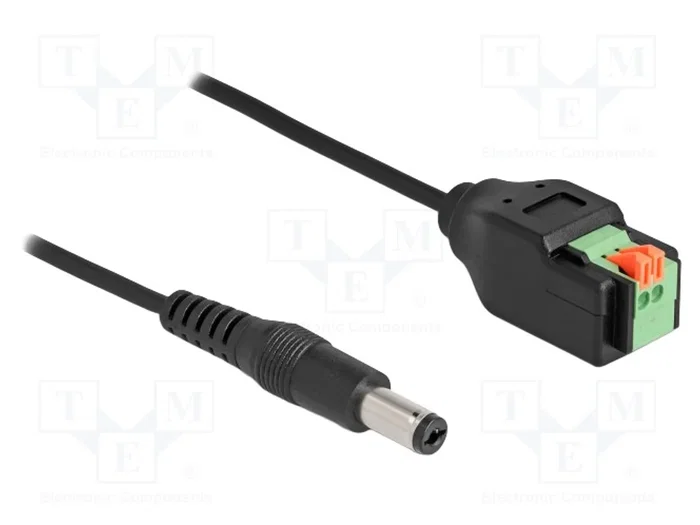DELOCK Câble d'alimentation DC avec connecteur à bornes 2pin, DC 5,5/2,1, noir DELOCK Câble d'alimentation DC avec connecteur à bornes 2pin, DC 5,5/2,1, noir