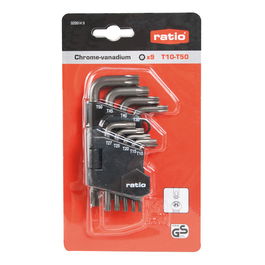 RATIO Jeu de 9 Clés Torx Acodées T10-T50