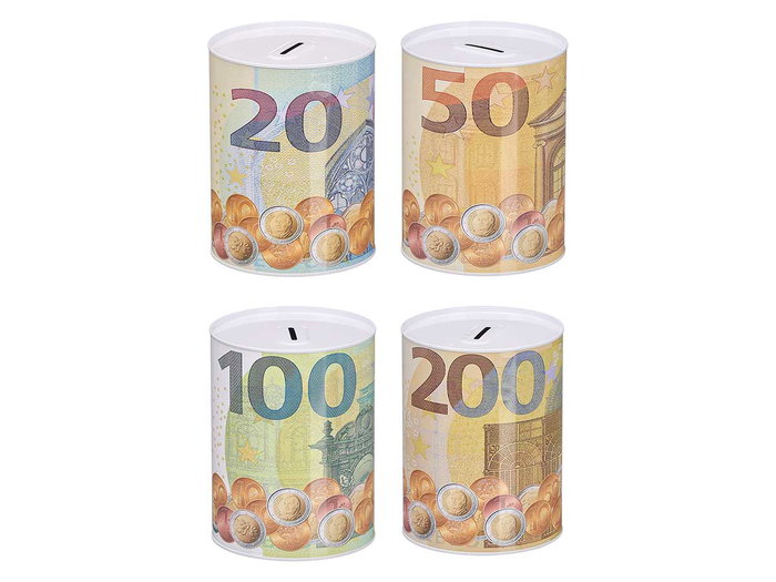PINCELLO Lot de 36 boîtes en métal motif imprimé de billets