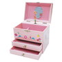 Tachan Joyero Musical - Coffret à bijoux musical avec danseuse, anillier, tiroirs et miroir pour enfants, 19.1 x 12.1 x 15 cm