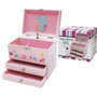 Tachan Joyero Musical - Coffret à bijoux musical avec danseuse, anillier, tiroirs et miroir pour enfants, 19.1 x 12.1 x 15 cm