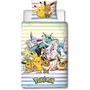 Pokemon Parure de lit réversible Pikachu et Evoli - Microfibre - 1 housse de couette 140 x 200 cm + 1 taie 63 x 63 cm